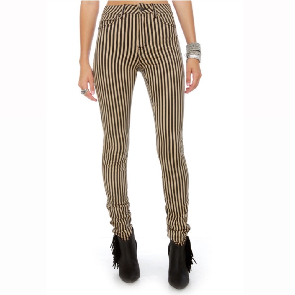 🎪☠️ Tripp NYC high rise striped skinny jeans 26 ☠️🎪